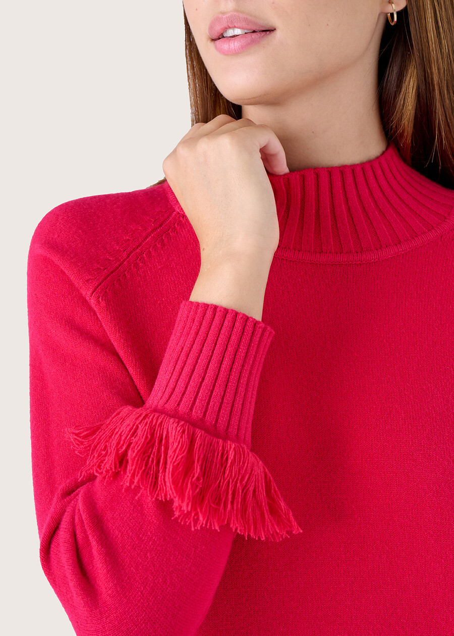 Melanie sweater with fringes ROSSO MAGENTABLU GRAFITE Woman , image number 2