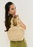 Bluey floral crochet shopping bag BLUBEIGE LIGHT BEIGE Woman image number 1