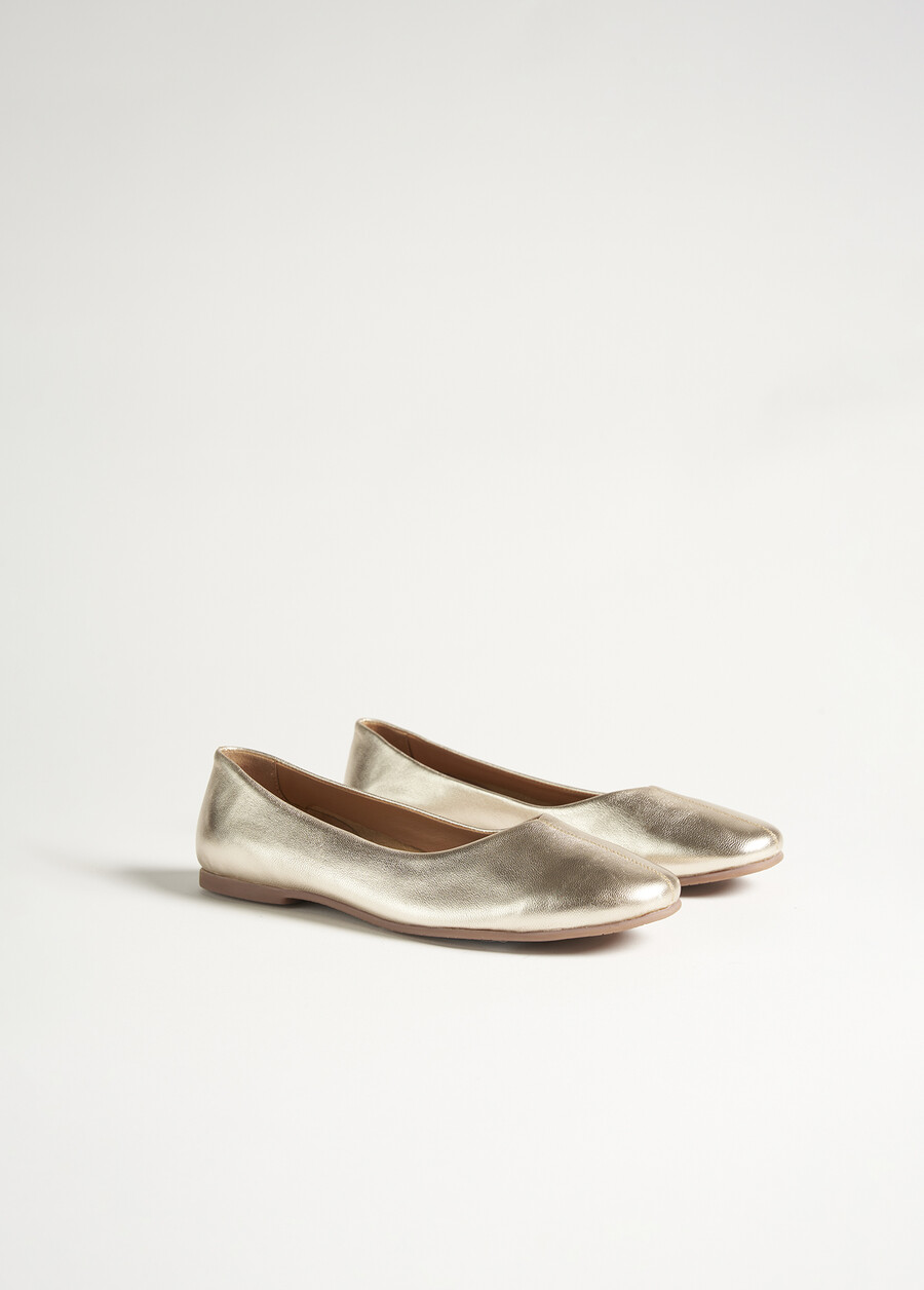 Ballerina Shayla 100% vera pelle GOLD Donna , immagine n. 2