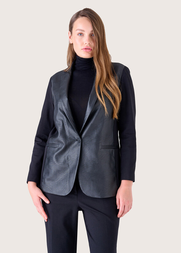 Georgette double fabric jacket NERO BLACK Woman null