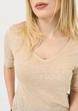 T-shirt Skyper in lino con scollo a V BEIGEMARRONEBIANCO WHITE Donna immagine n. 2