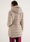 Portos long padded coat with belt NERO BLACKGRIGIO PERLA Woman image number 5