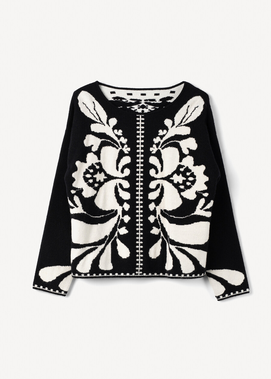 Maira sweater with contrast design NERO BLACK Woman , image number 5