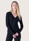 Charlize ribbed cardigan ROSA CANDYNERO BLACK Woman image number 1