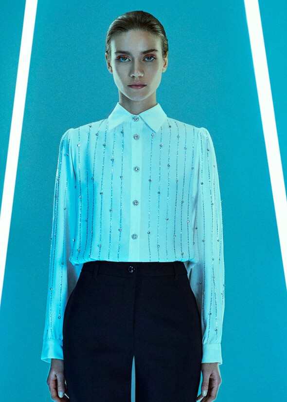 Camicia Casper in georgette BIANCO WHITE Donna null