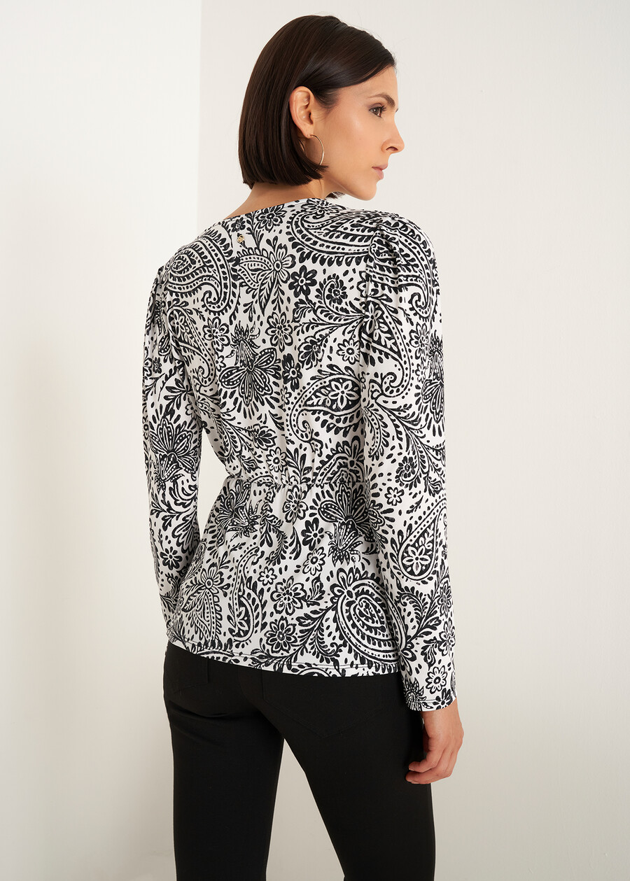 Sary printed wrap T-shirt BIANCO WHITE Woman , image number 3