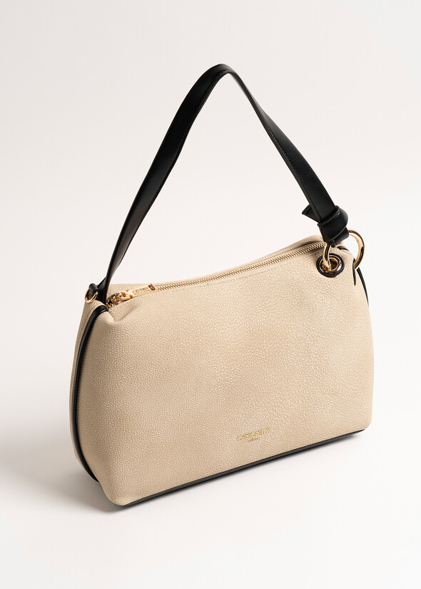 Bondie faux leather deer-print shoulder bag BEIGE Woman null