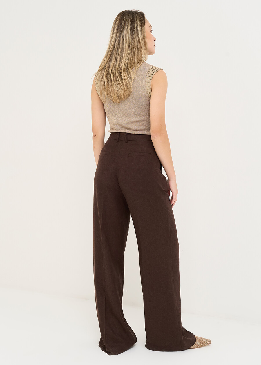 Paky wide-leg tailored trousers MARRONE Woman , image number 7