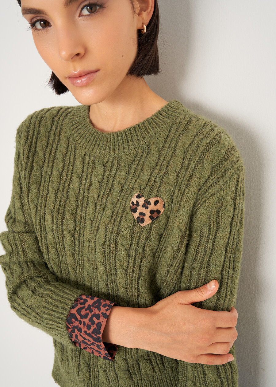 Maglia Malvin a coste con dettagli maculati VERDE ALGABLU Donna , immagine n. 2