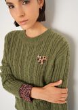Maglia Malvin a coste con dettagli maculati VERDE ALGABLU Donna immagine n. 2