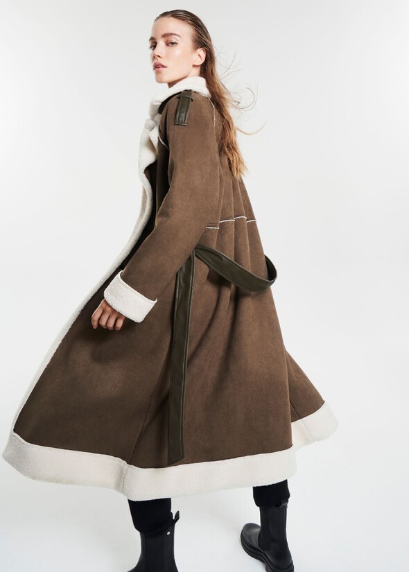 Cappotto Clarisse in eco-suede VERDE CAPPER Donna null