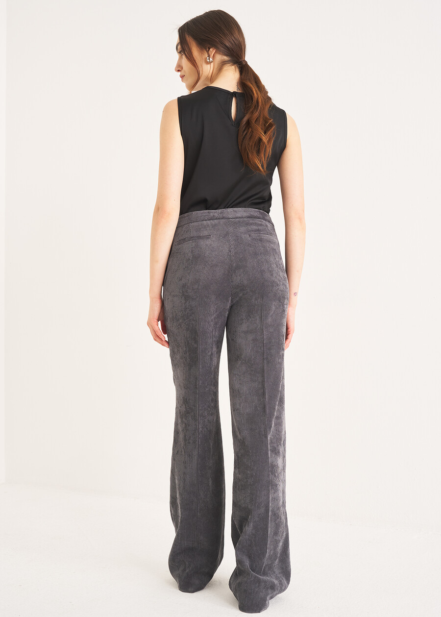 Pantalone Giorgia-N in velluto GRIGIO CENEREVIOLA PURPLE Donna , immagine n. 4