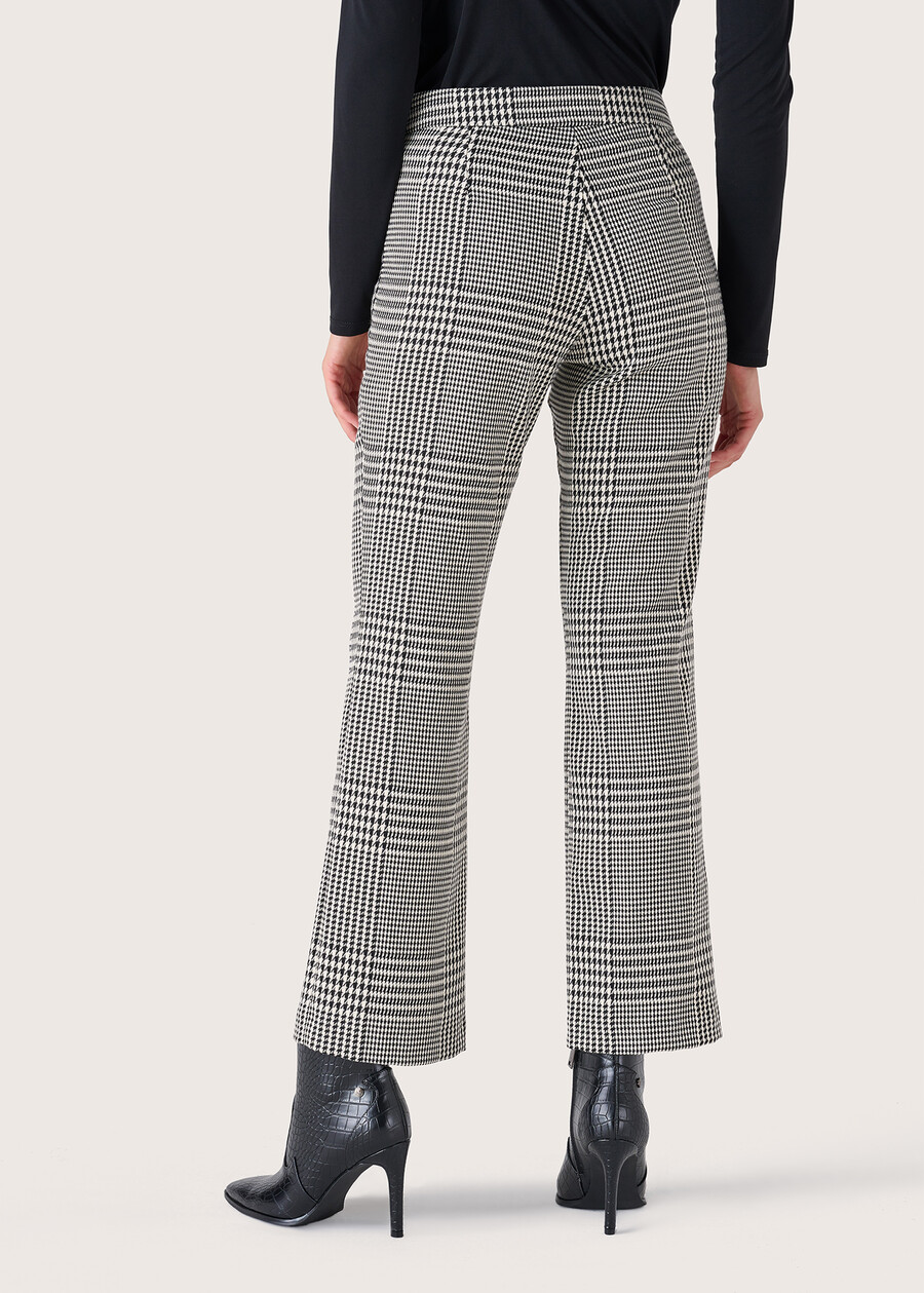 Jacqueline check pattern trousers BIANCO WHITE Woman , image number 4