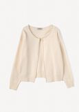 Coy cardigan with pearl details BIANCO BURRO Woman image number 4