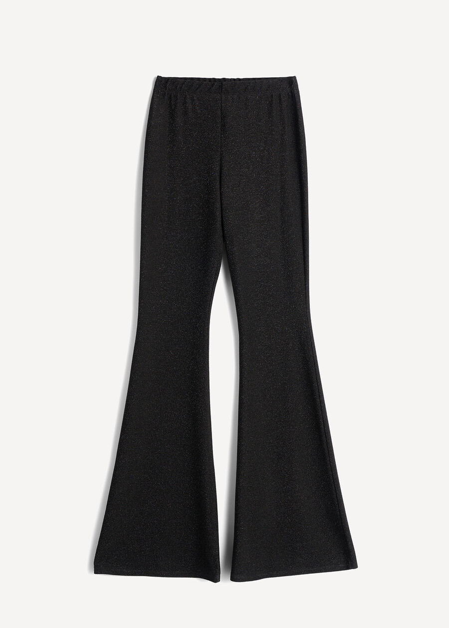 Victoria flared lurex jersey trousers NERO Woman , image number 6