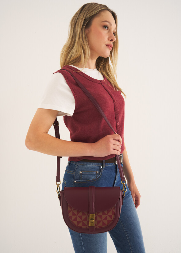 Tracolla Bonye fantasia geometrica Tracolla Bonye fantasia geometrica ROSSO CHIANTI Donna null