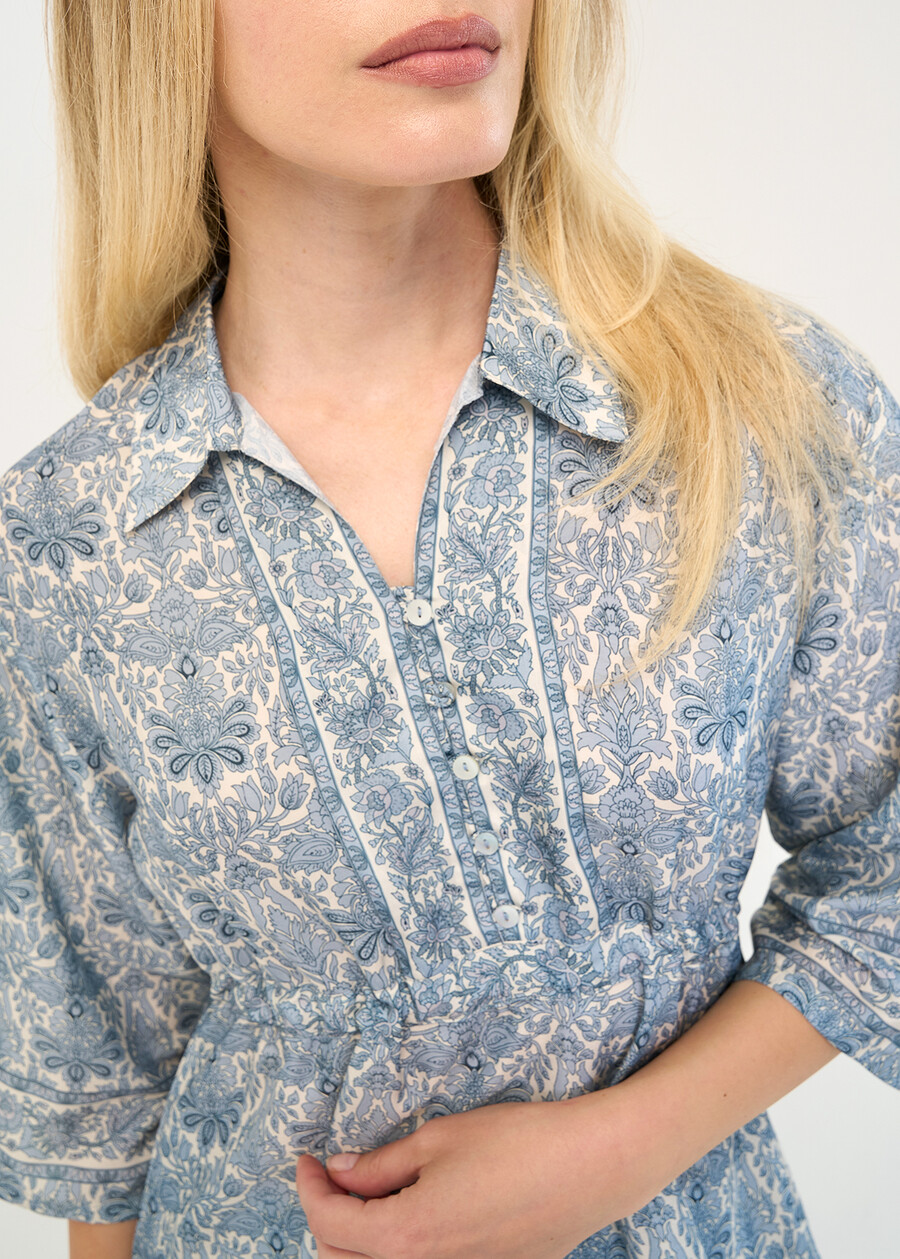 Blusa Brady stampata con coulisse CELESTE FIORDALISO Donna , immagine n. 2