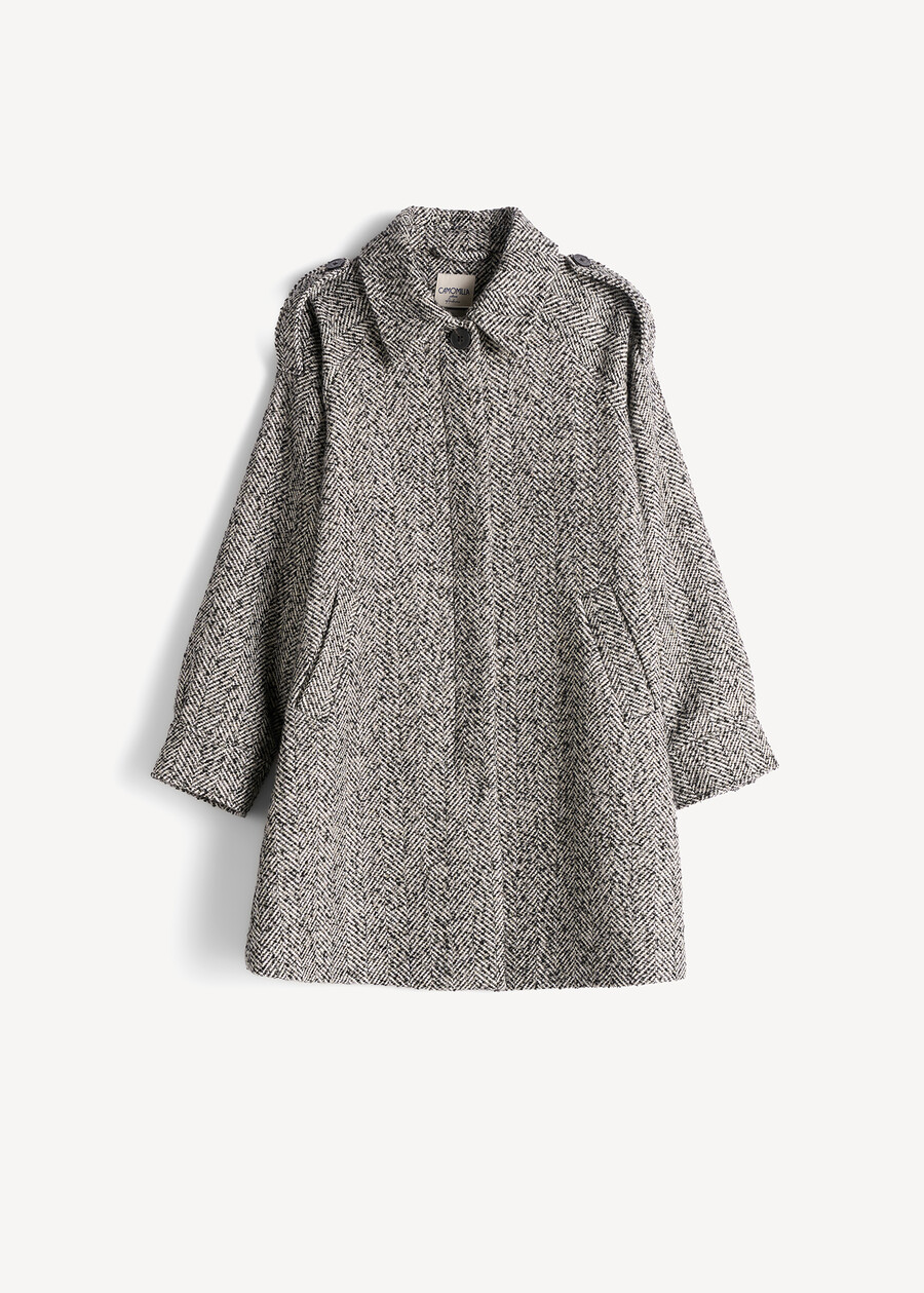 Colby herringbone coat NERO BLACK Woman , image number 5