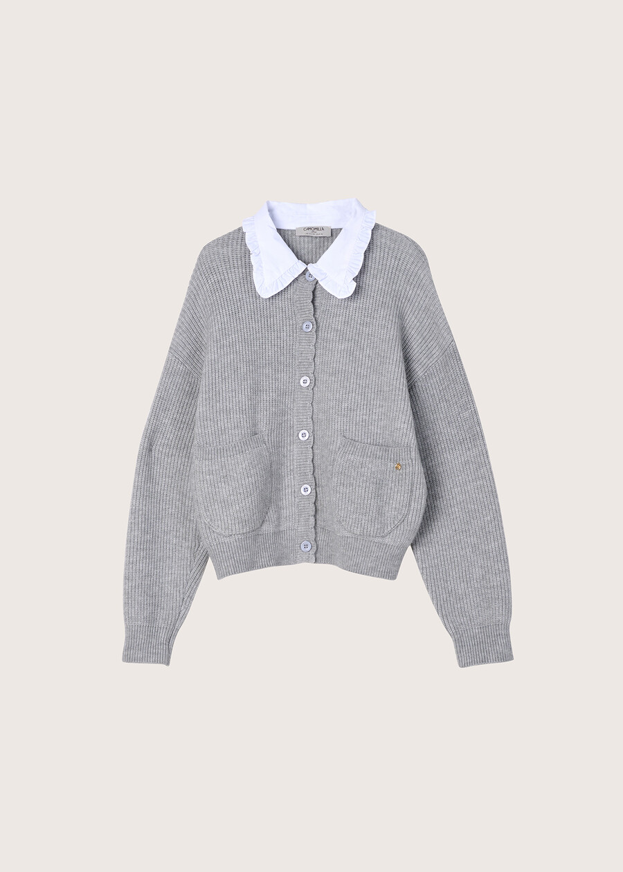 City shirt collar cardigan GRIGIO LIGHT GREY Woman , image number 4