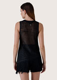 Talea top with micro-paillettes NERO BLACK Woman image number 4