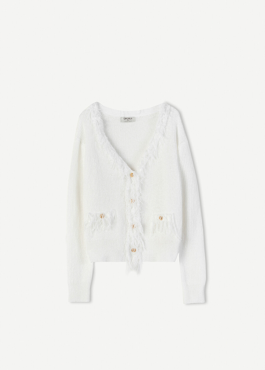 Cardigan Cloe in filo BIANCO WHITE Donna , immagine n. 4
