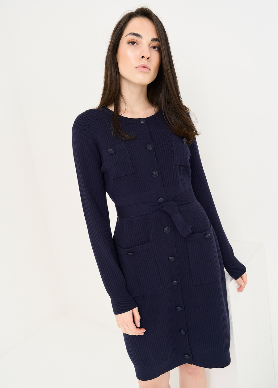 Abito Agos in maglia scollo tondo BLU MIDNIGHT Donna , immagine n. 2