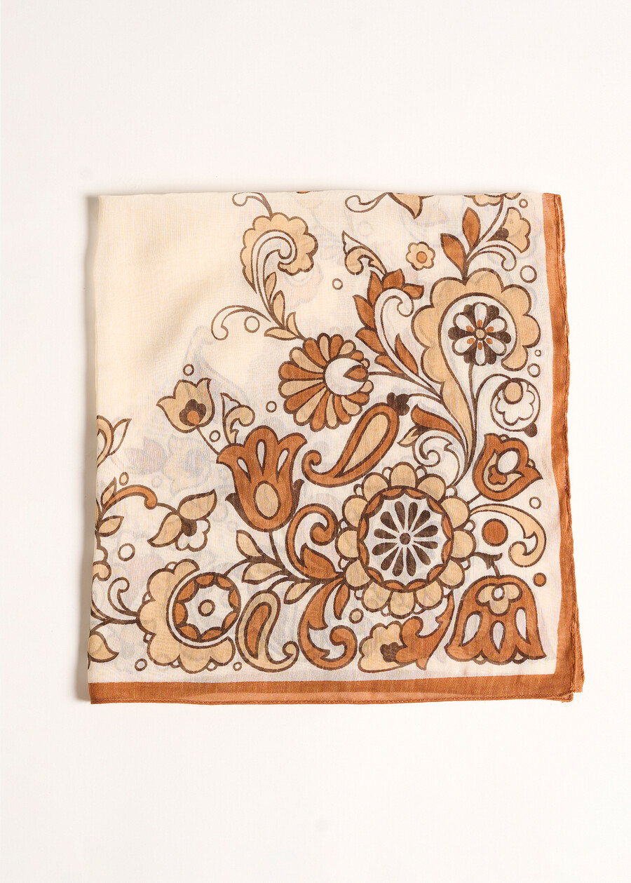 Foulard Sade in seta fantasia BLU AVIONMARRONE Donna , immagine n. 1