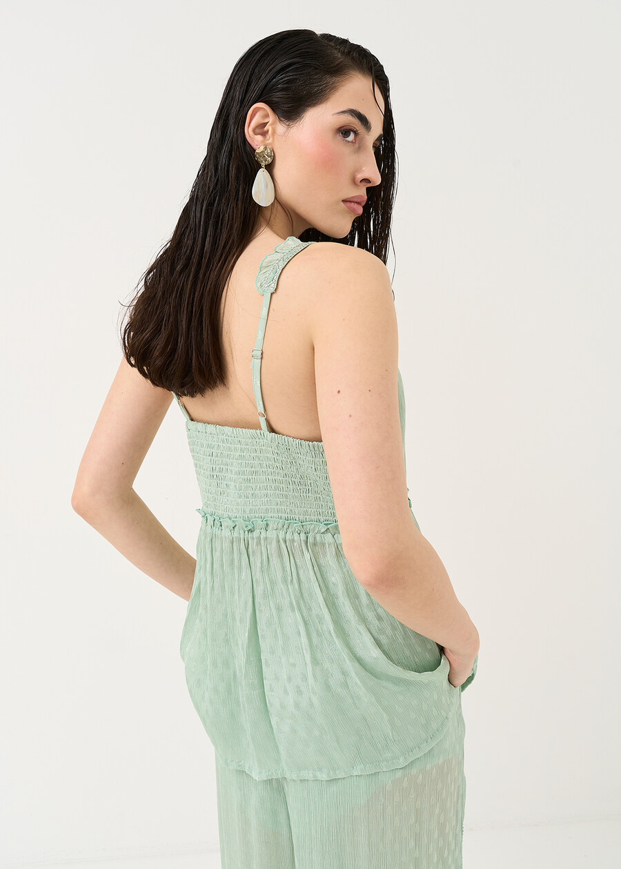 Tomas top with embroidery VERDE Woman , image number 3