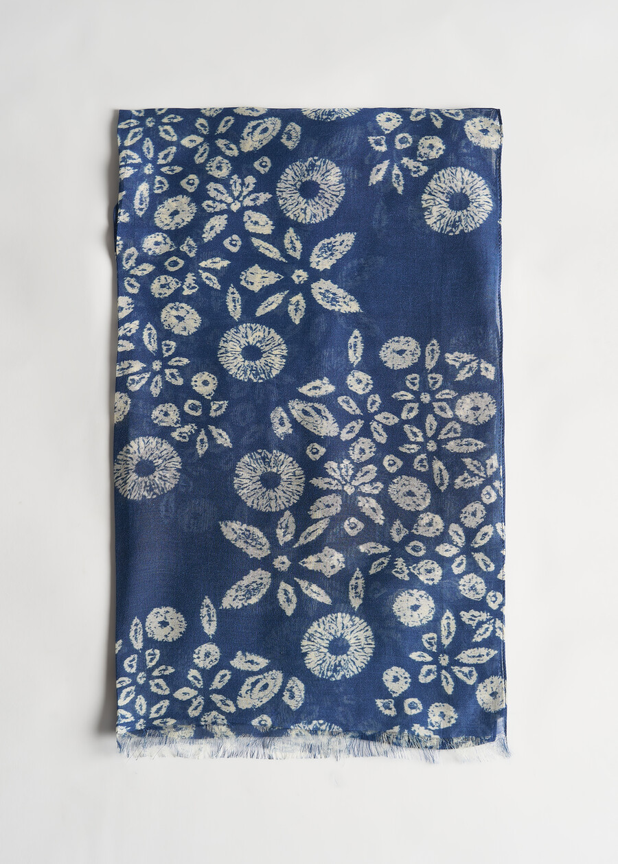 Sciarpa Sibyl con fiori stilizzati MARRONEBLU Donna , immagine n. 2