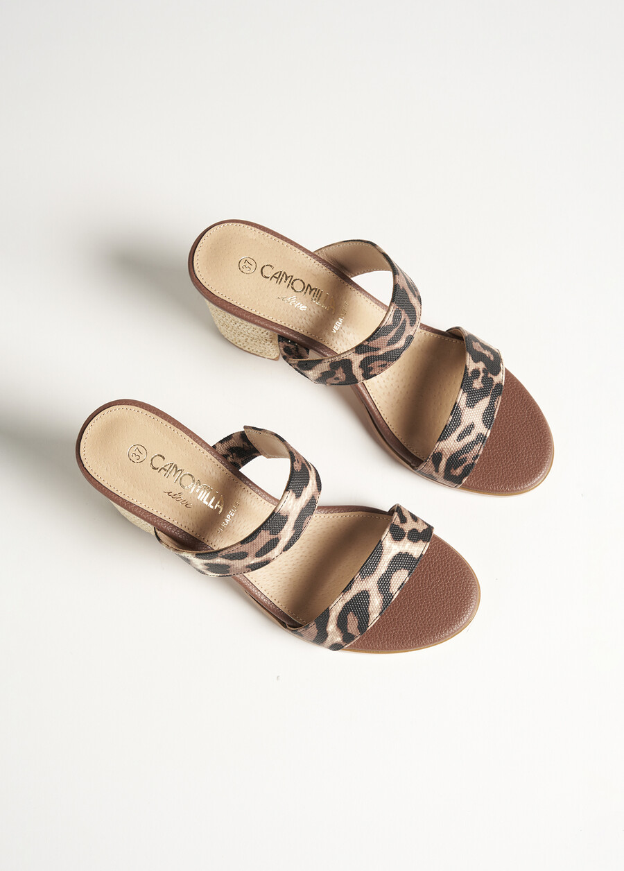 Sandalo Sacula in ecopelle animalier NERO BLACK Donna , immagine n. 2