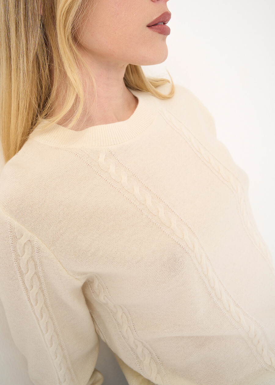 Maglia Meggy in lana e cashmere BEIGE LATTEBLU Donna , immagine n. 2