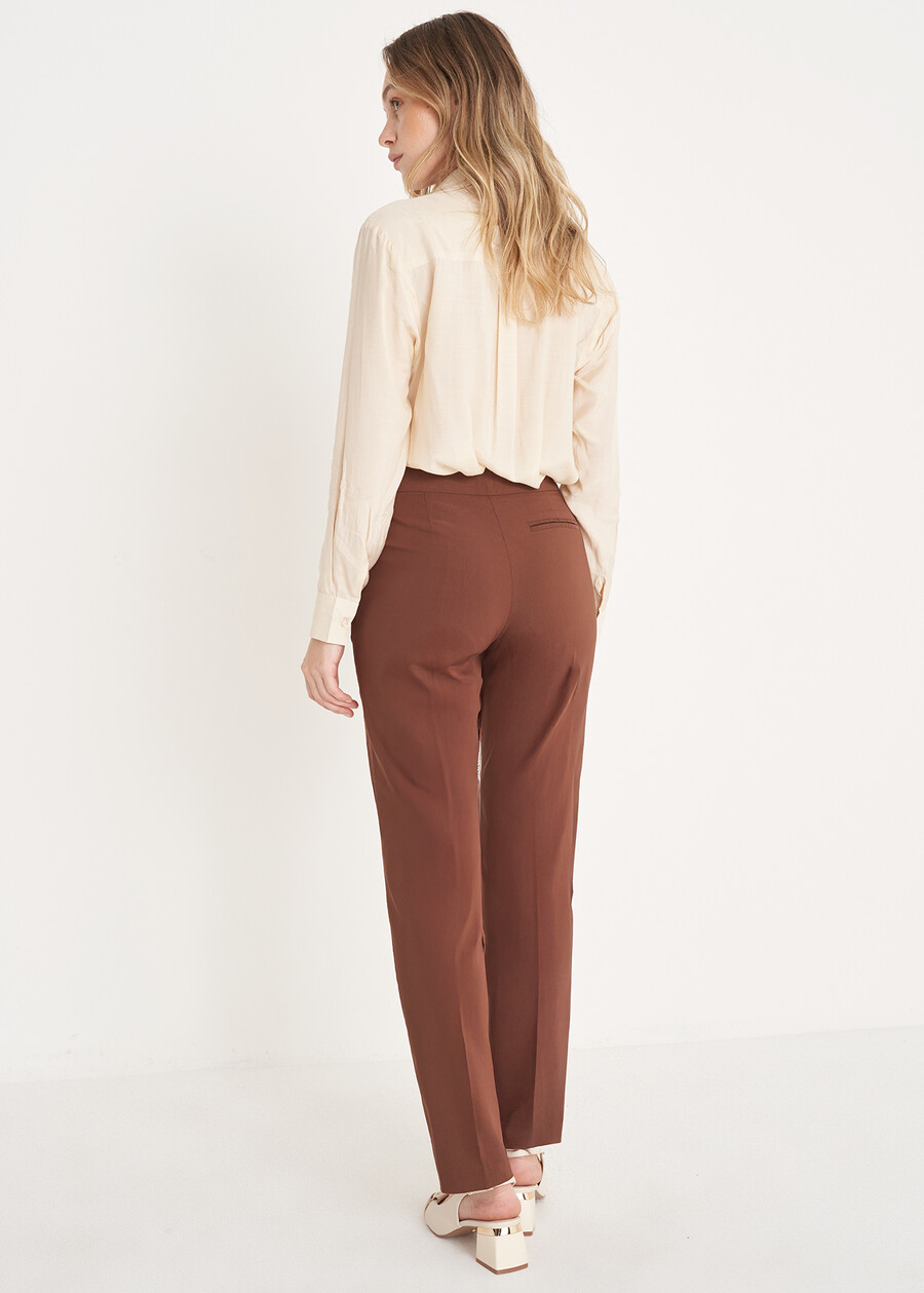 Pantalone Alice in bengalina BLUBIANCO WHITEMARRONENERO BLACK Donna , immagine n. 4