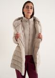 Portos long padded coat with belt NERO BLACKGRIGIO PERLA Woman image number 3