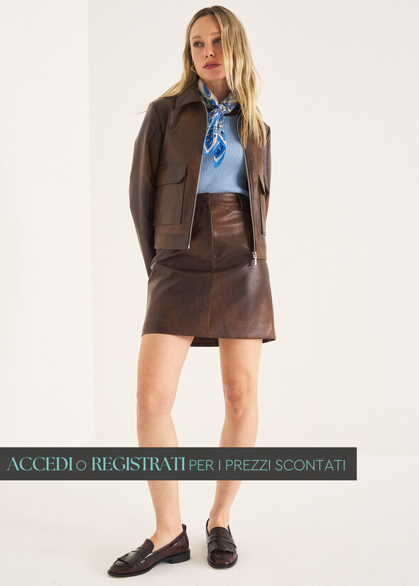 Minigonna Gea in ecopelle MARRONE CARAMELLO Donna null
