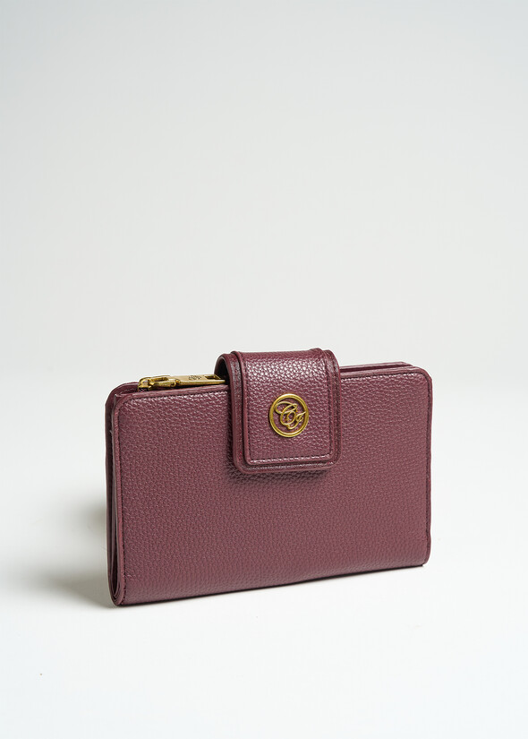 Percy stag-grain wallet ROSSO BORDEAUX Woman null