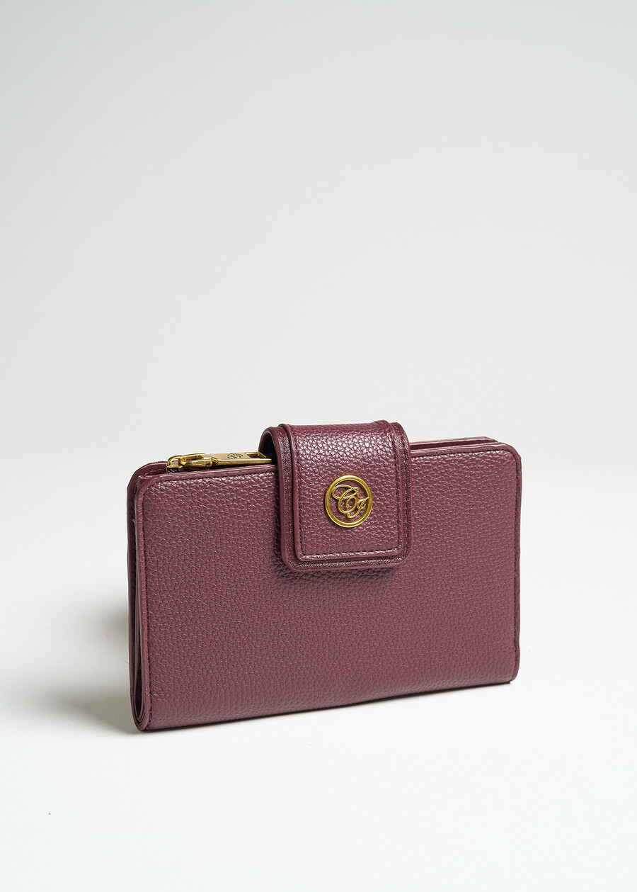 Percy stag-grain wallet ROSSO BORDEAUX Woman , image number 1