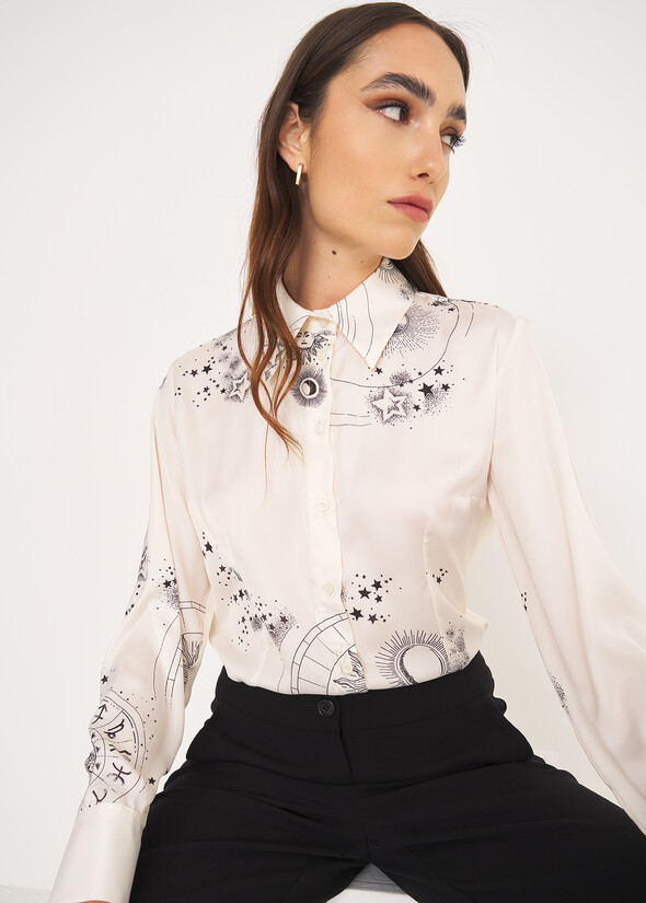 Alessia zodiac-print shirt BEIGE LATTE Woman null