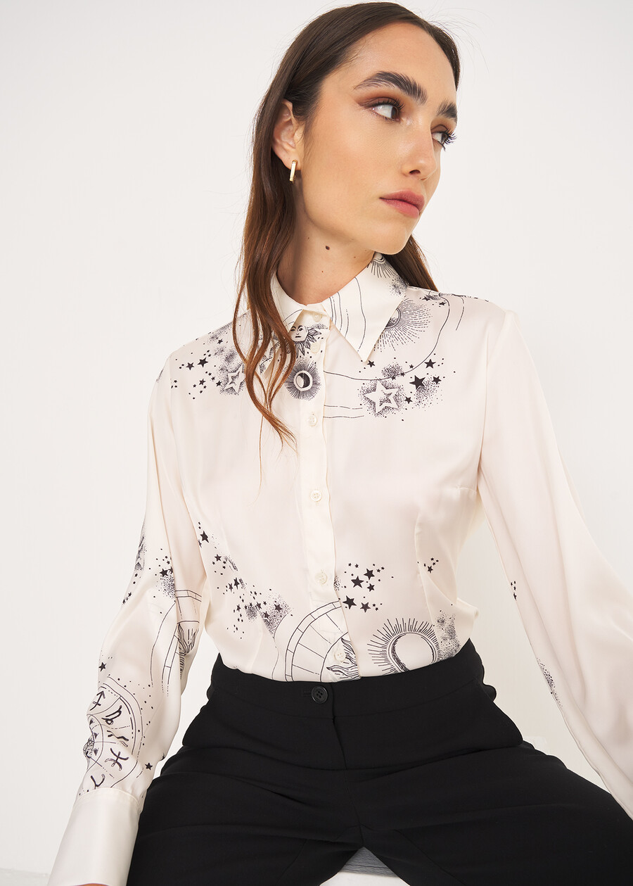 Alessia zodiac-print shirt BEIGE LATTE Woman , image number 1