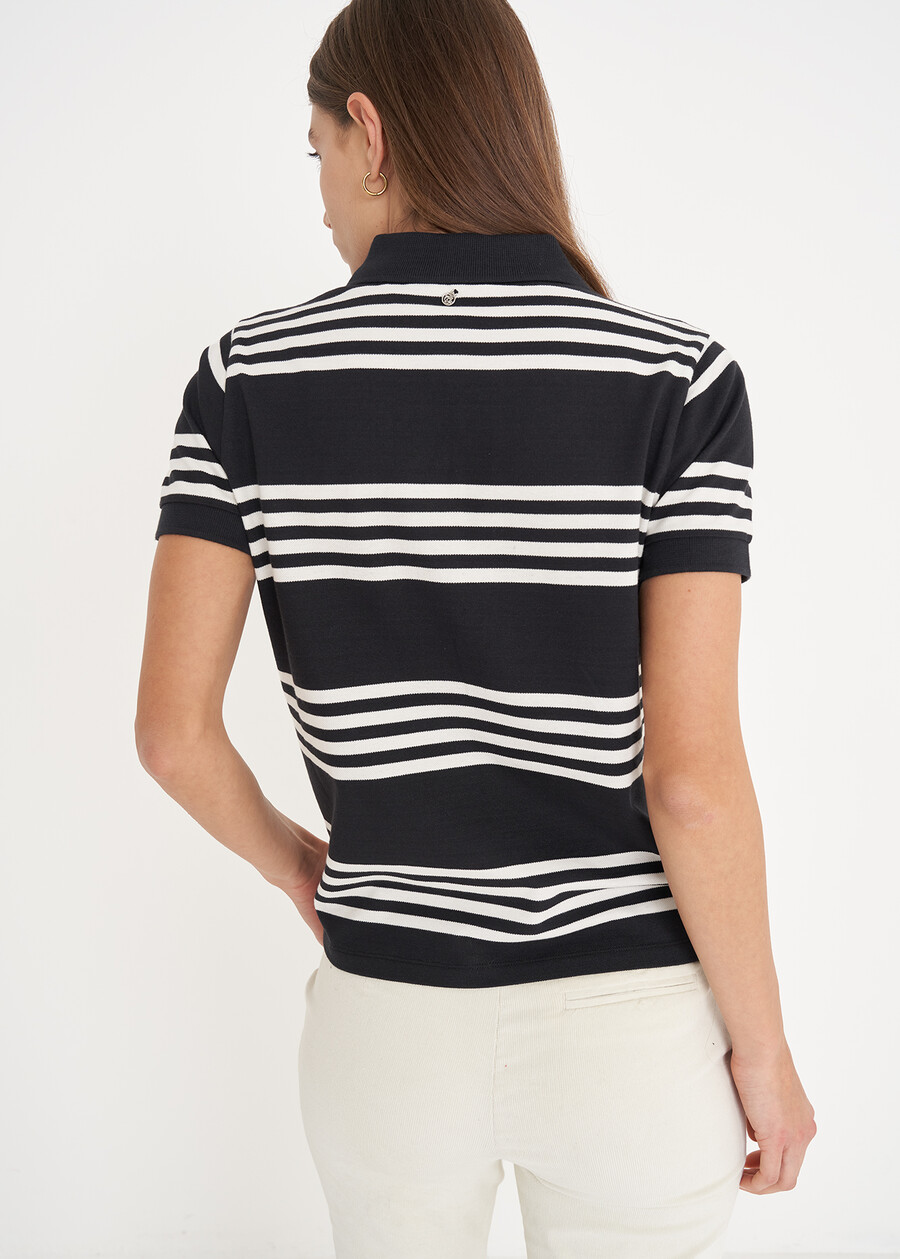 Polo Piquet in cotone pettinato VERDE SALVIANERO BLACK Donna , immagine n. 3