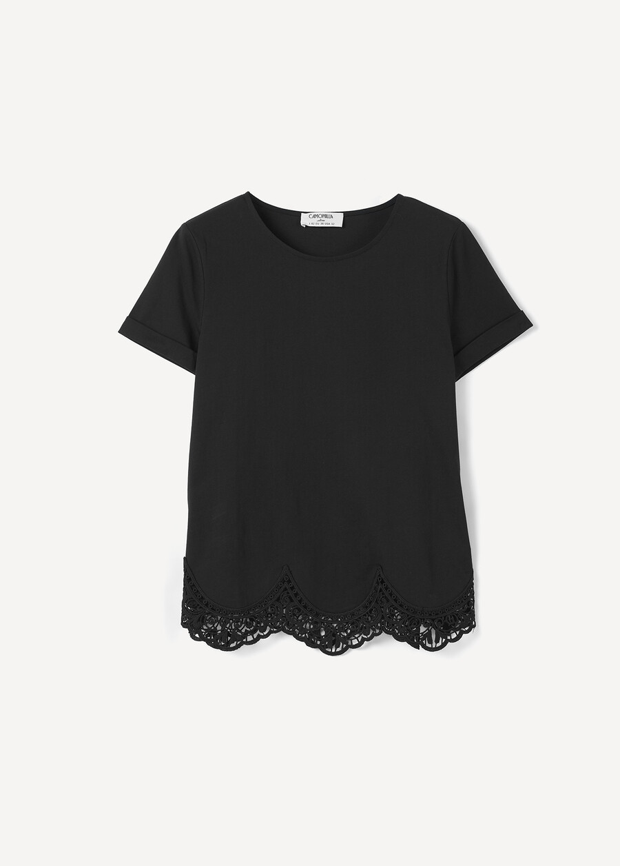 T-Shirt Silvy 100% Cotone BIANCO WHITENERO BLACK Donna , immagine n. 4