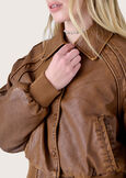 Georgia eco-leather jacket BEIGE DUNE Woman image number 4
