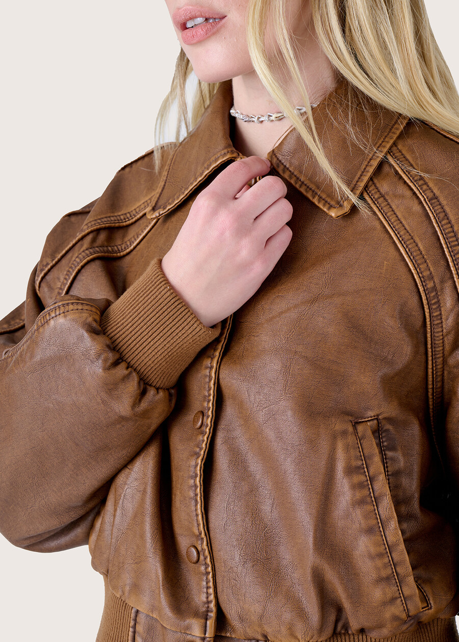 Georgia eco-leather jacket BEIGE DUNE Woman , image number 4