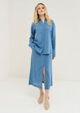 Gonna lunga Gabriella in misto lino MARRONEBLU AVION Donna immagine n. 1