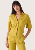 Camicia Camy in misto lino e cotone GIALLO MANGO Donna immagine n. 1