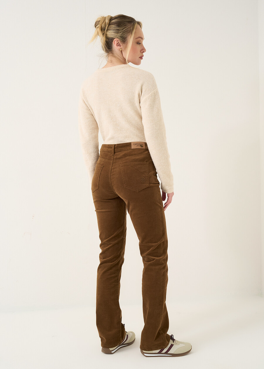 Pantaloni Cindy flare in velluto VERDEMARRONE Donna , immagine n. 4