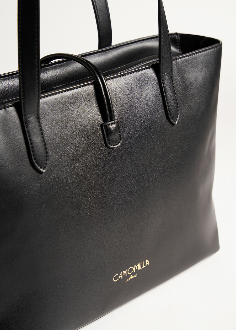 Shopping Betty in ecopelle e ecocamoscio NERO BLACKVIOLA PRUGNA Donna , immagine n. 6