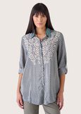 Cristal satin shirt BLUE POLVERE Woman image number 1