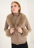 Colett cardigan with faux fur NERO BLACKGOLD Woman image number 1