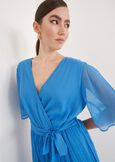 Abito Amory In Georgette GIALLOZAFFIBLUE TURCHESE Donna immagine n. 2