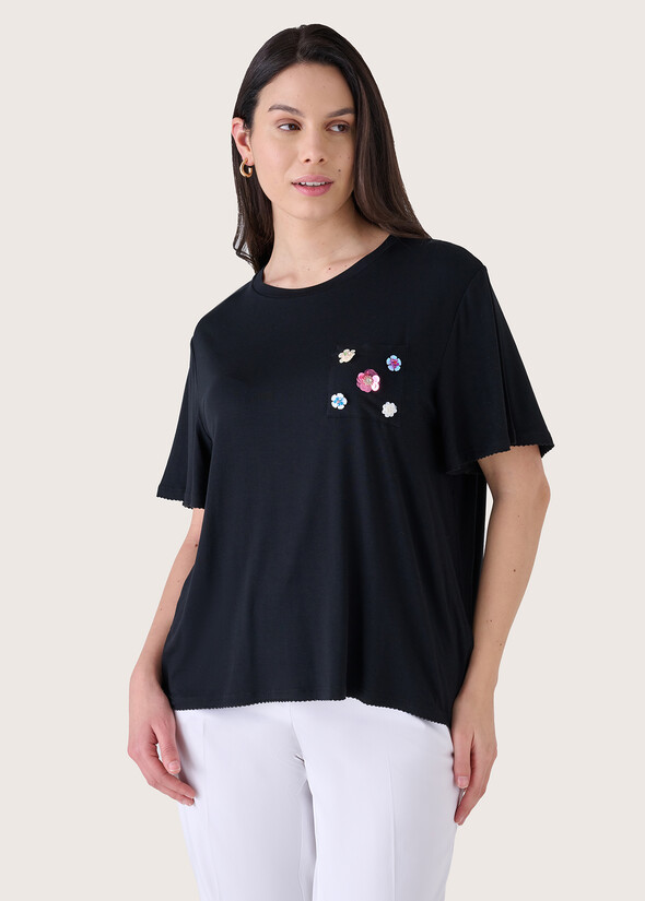 T-shirt Sunti in ecovero NERO BLACK Donna null